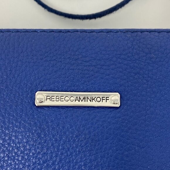 REBECCA MINKOFF | Blue Studded Zip Leather Crossbody Bag - Picture 7 of 15